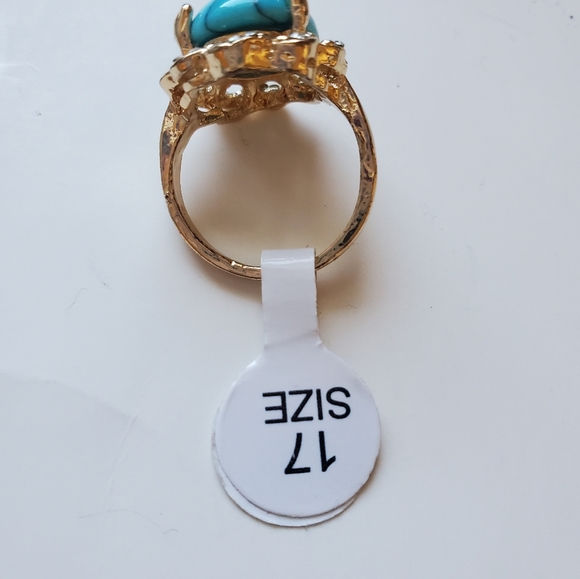 Turquoise Gold Sparkle Ring - Picture 3 of 3